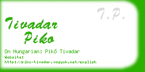 tivadar piko business card