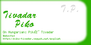 tivadar piko business card